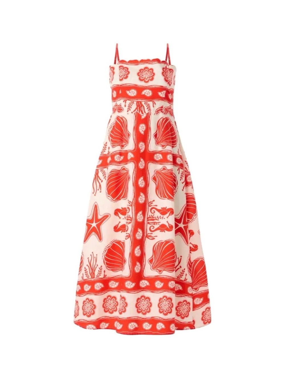 Moon River Sea Shell Print Maxi Dress
